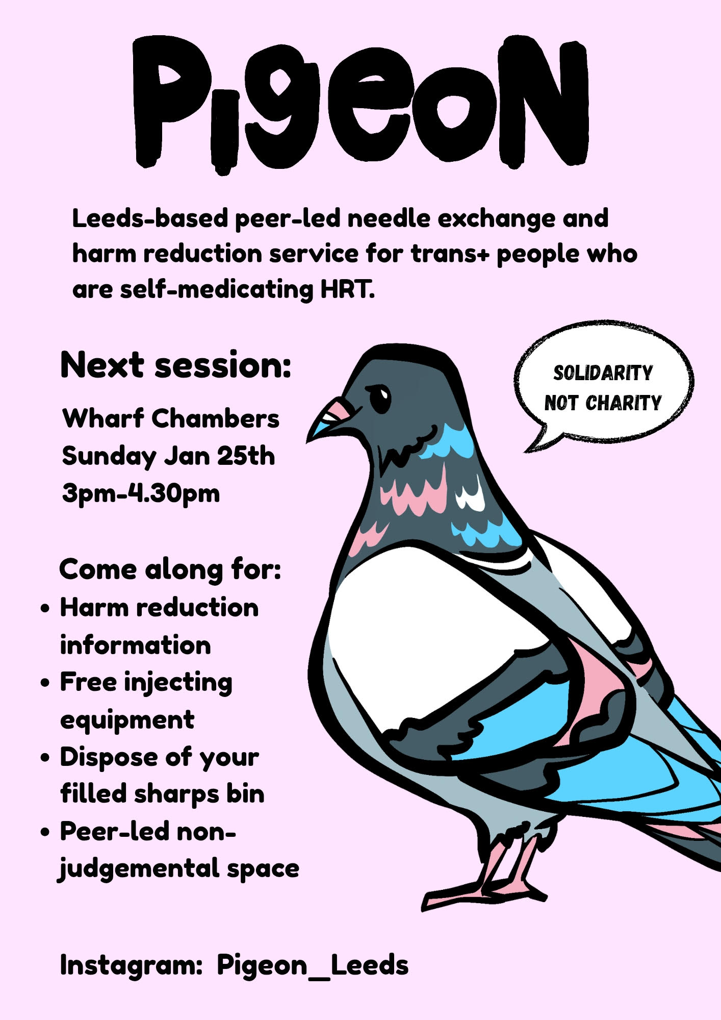 Pigeon Drop-in session poster