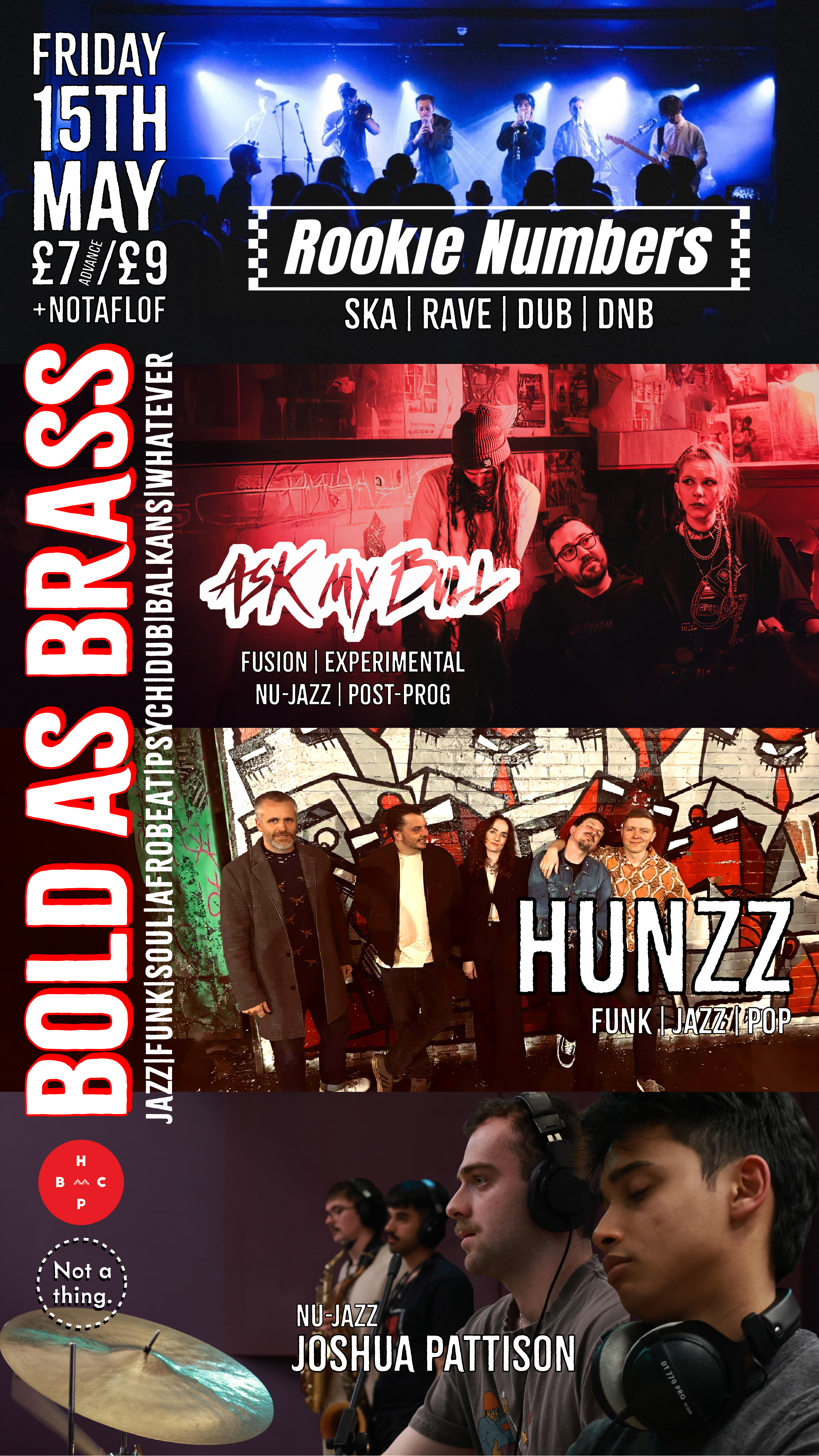 Bold as Brass: Rookie Numbers / Ask My Bull / Hunzz / Joshua Pattison poster