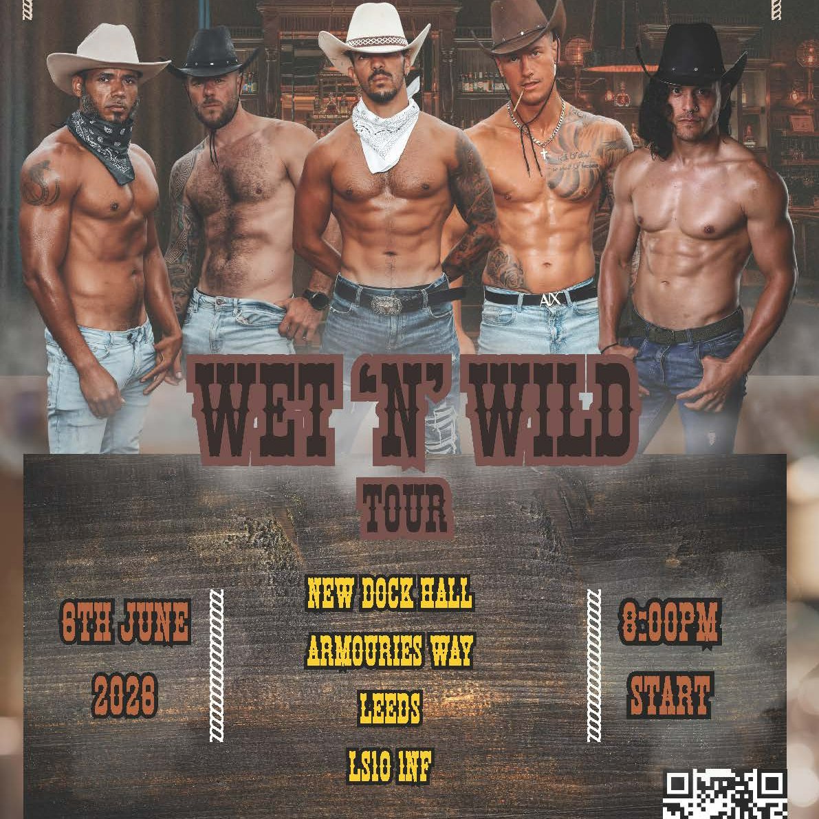 UK PLEASURE BOYS Wet & Wild Tour Leeds poster