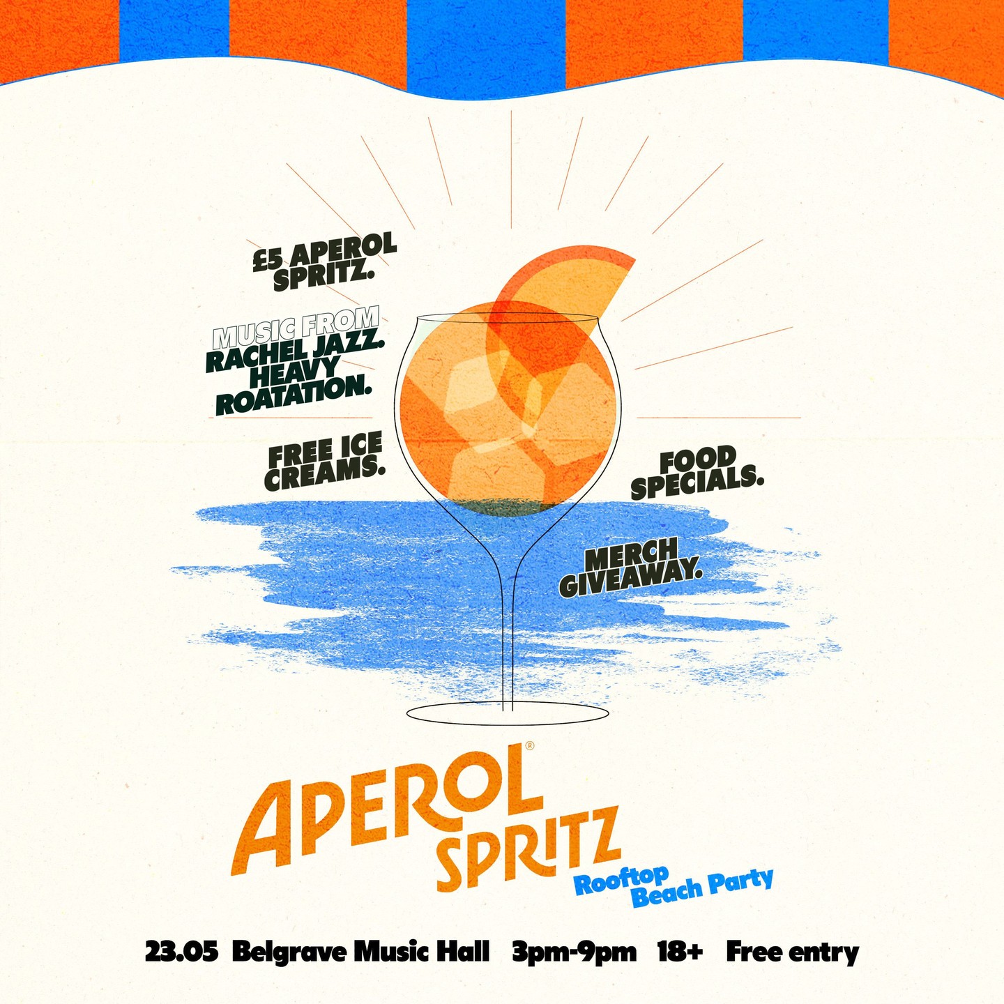 Aperol Spritz Rooftop Beach Party poster