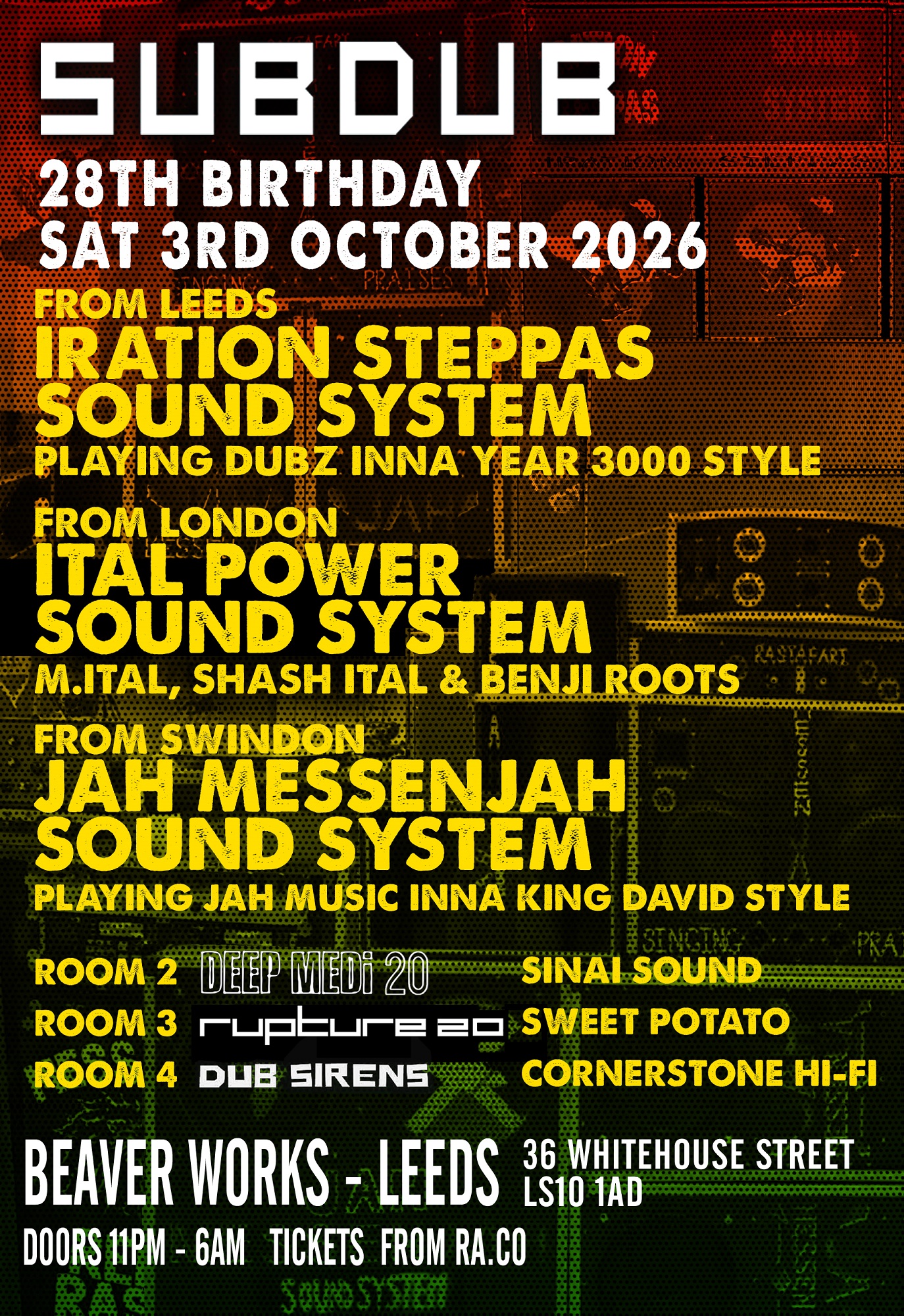 SubDub 28th Birthday poster