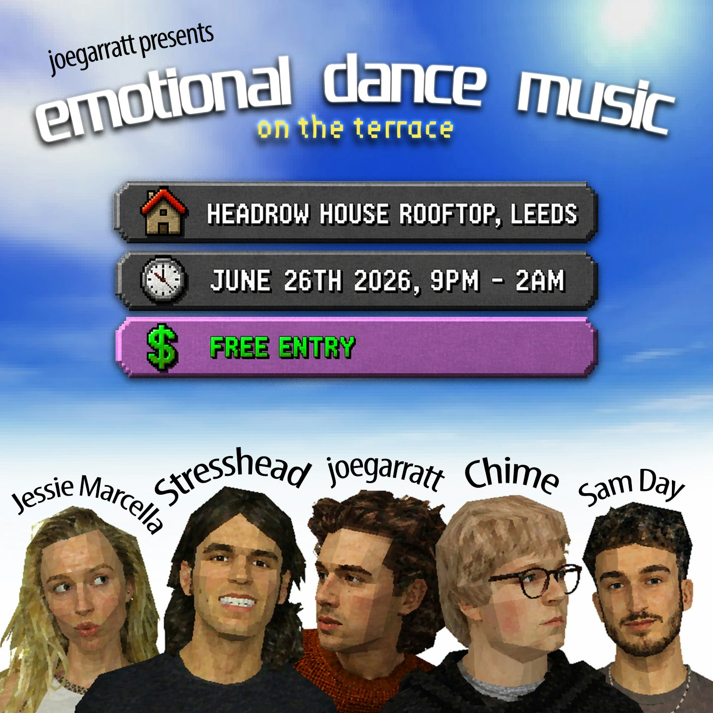 emotional dance music on the terrace poster