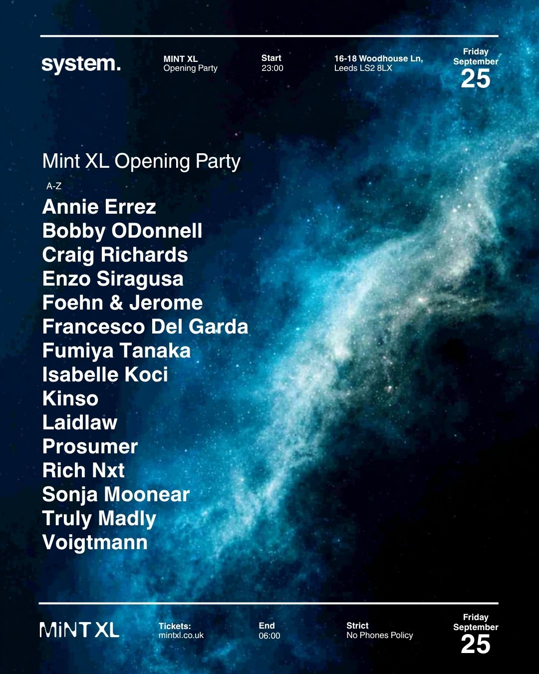 Mint XL Opening Party poster