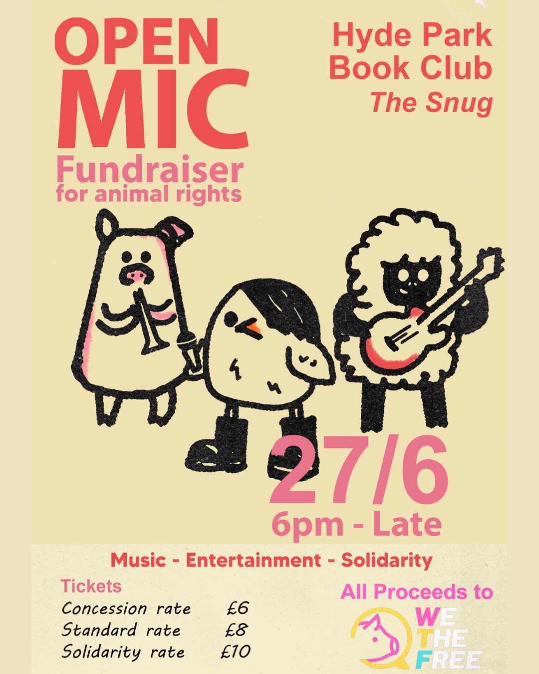 We The Free, Open Mic Fundraiser poster