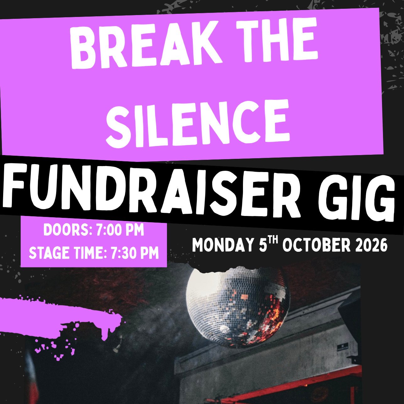 Break The Silence Fundraiser poster