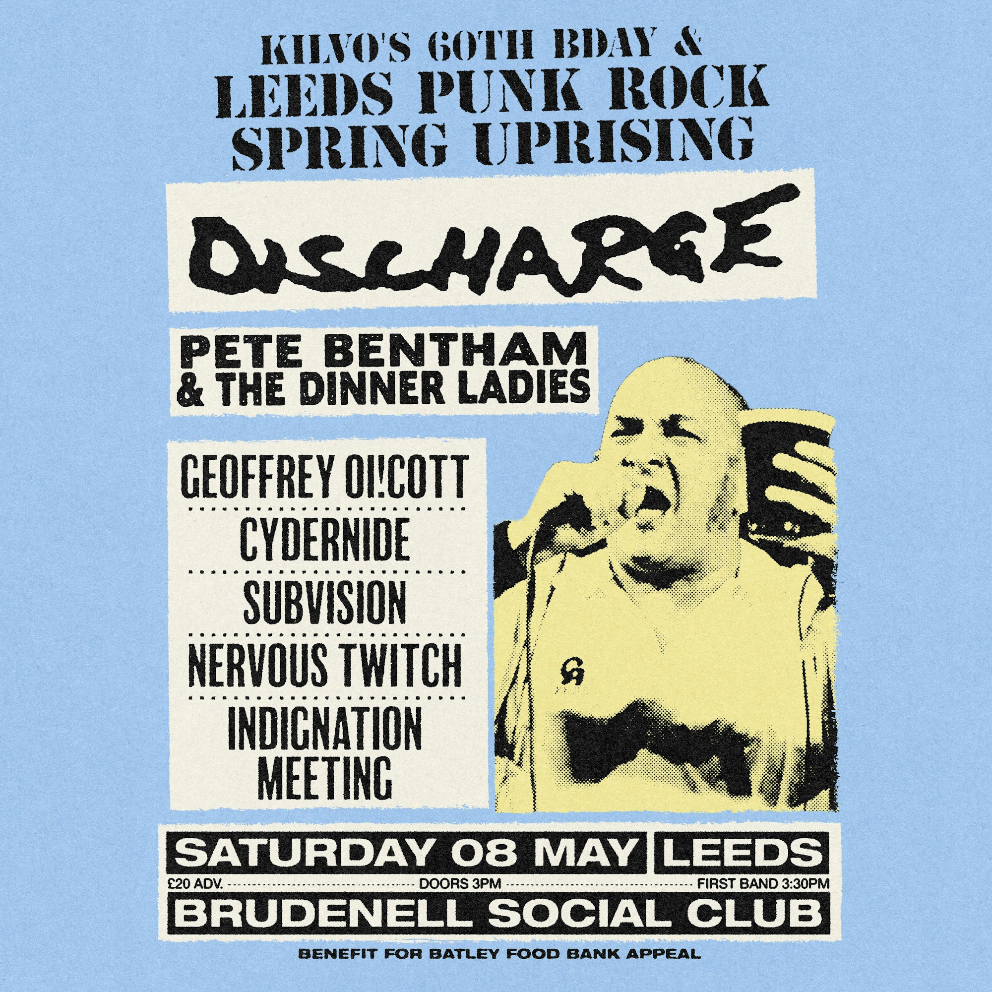 Kilvo's 60th Bday & Leeds Punk Rock Spring Uprising poster