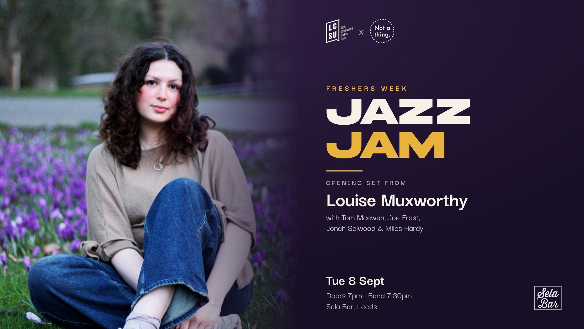 Freshers Jazz Jam: Louise Muxworthy / Tom McEwen / Joe Frost / Jonah Selwood / Miles Hardy poster