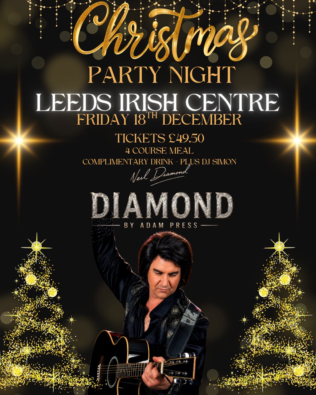 Christmas Party Night: Adam Press as Neil Diamond / DJ Simon poster