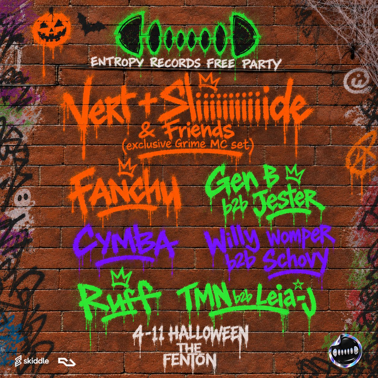 Entropy Records Free Party poster