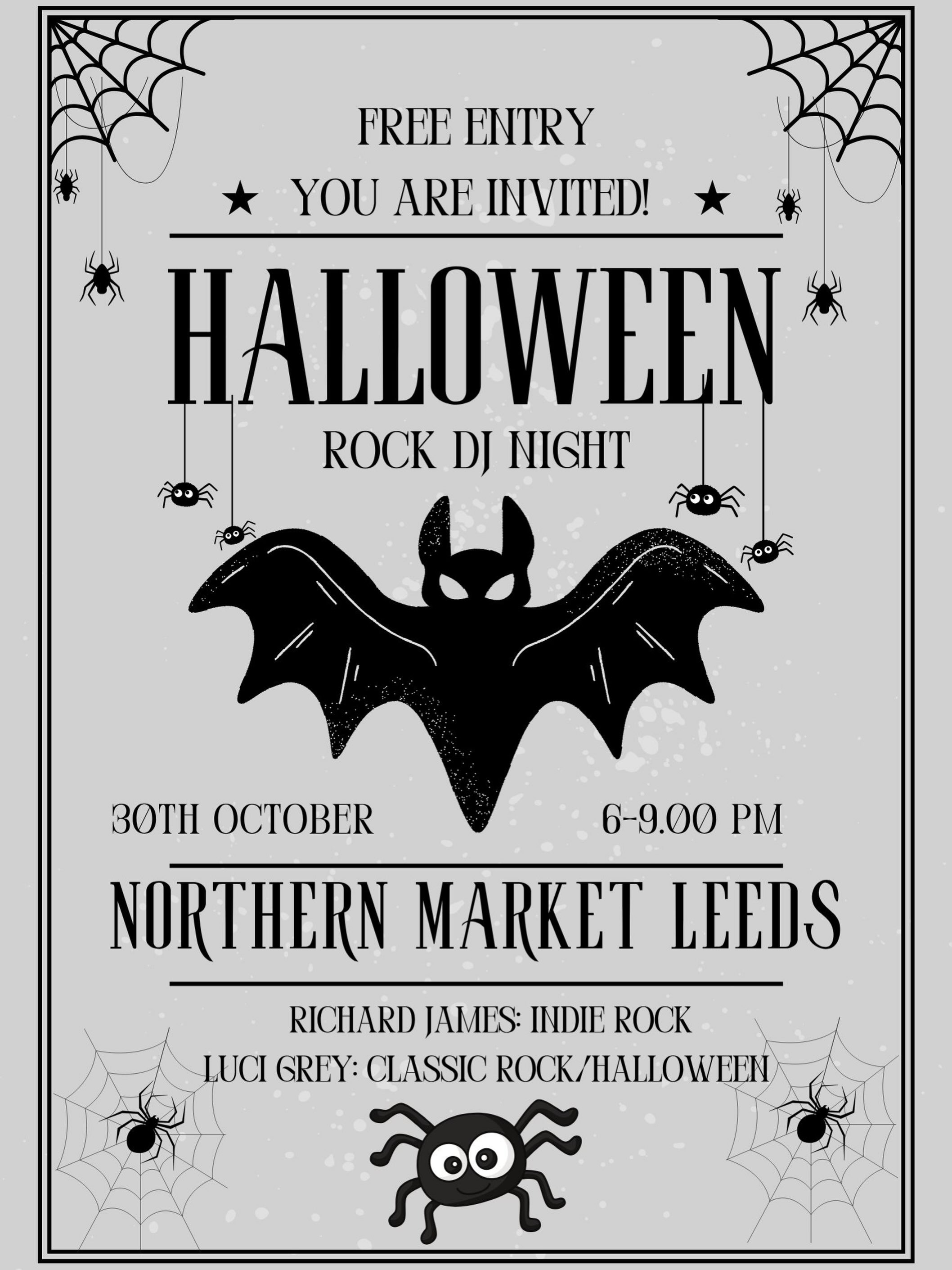Halloween Rock DJ Night: DJ Richard James / Luci Grey poster