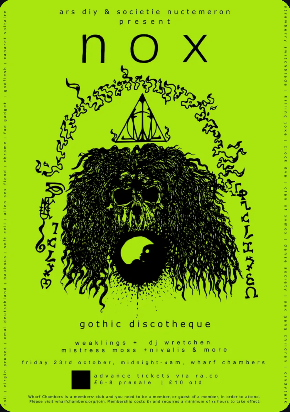 NOX VII: Weaklings / DJ Wretchen / Mistress Moss / Nivalis / Death Hippie poster