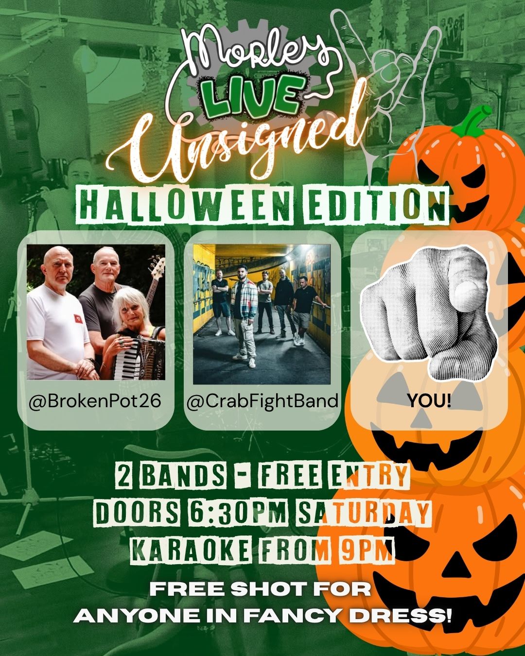 Morley Live Unsigned Halloween Edition: Broken Pot / Crab Fight poster