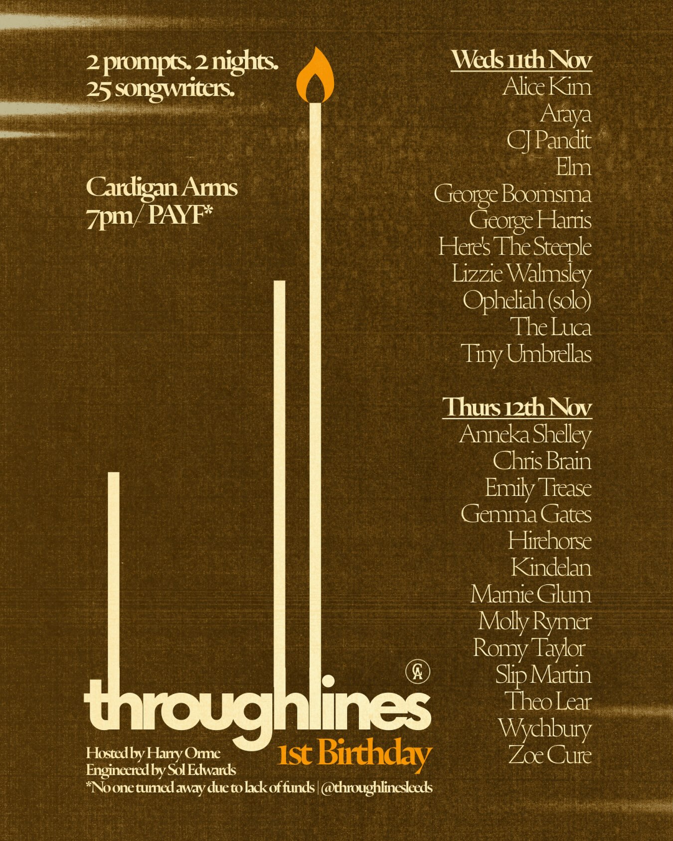 Throughlines 1st Birthday poster