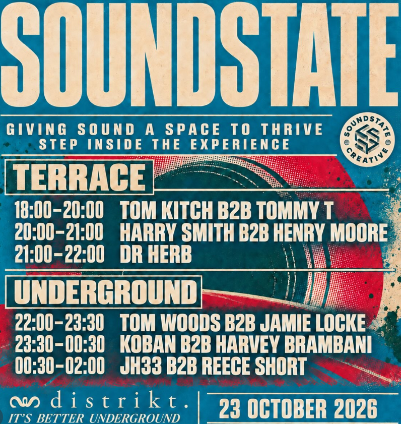 Soundstate: Tom Kitch / Tommy T / Harry Smith / Henry Moore / Dr Herb / Tom Woods / Jamie Locke / Koban / Harvey Brambani / JH33 / Reece Short poster