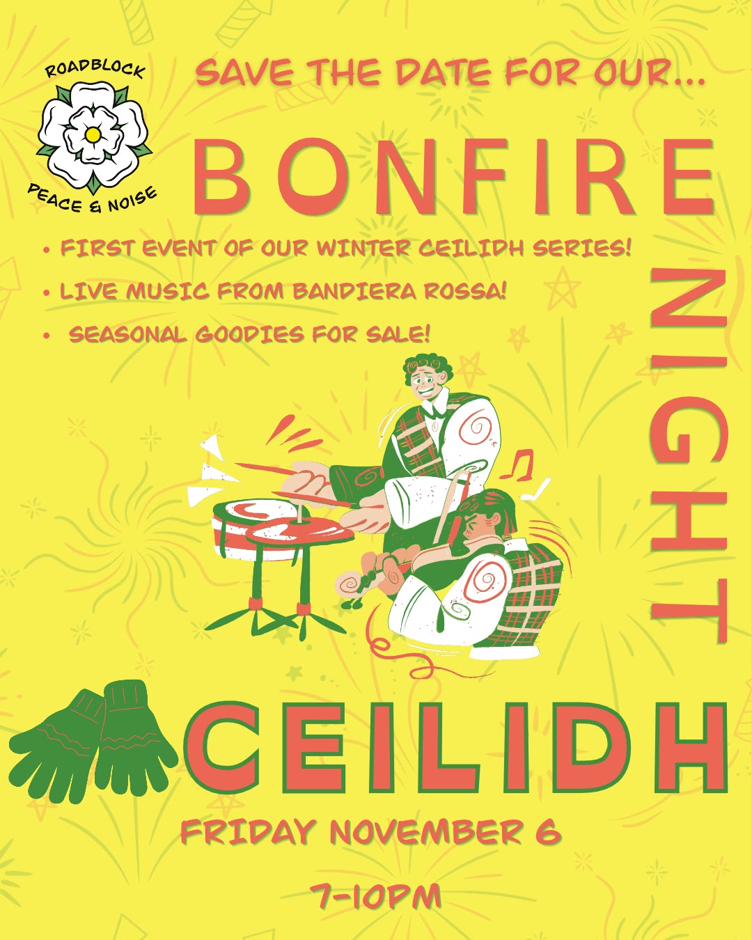 Bonfire Night Ceilidh: Bandiera Rossa poster