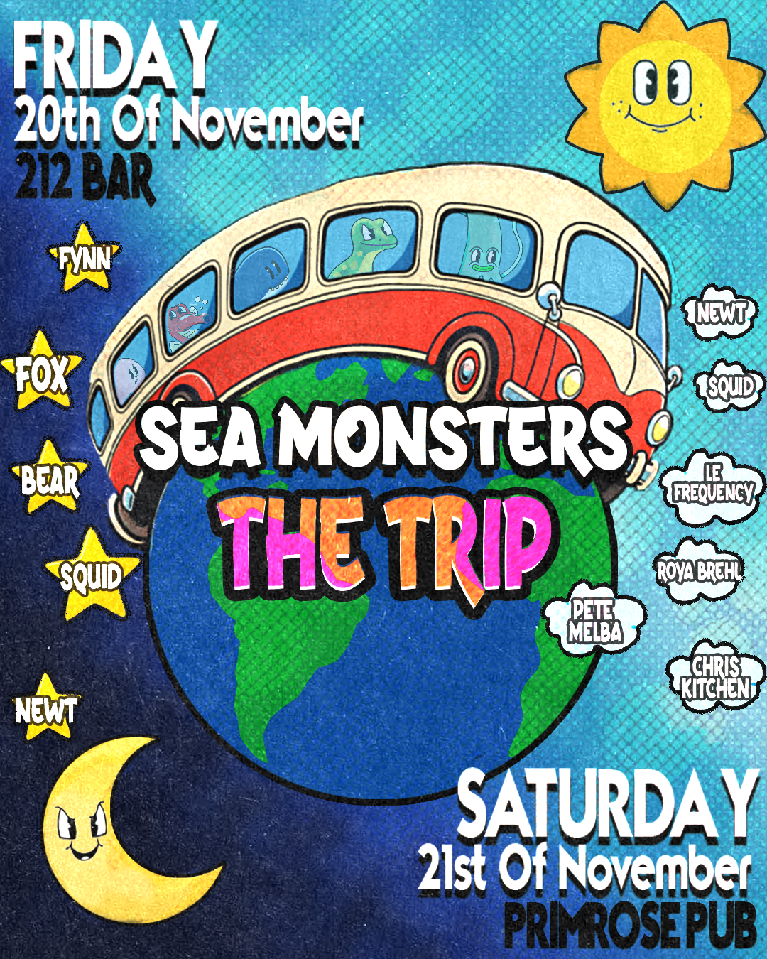 Sea Monsters The Trip: Fynn / Fox / Bear / Squidly / Newt poster